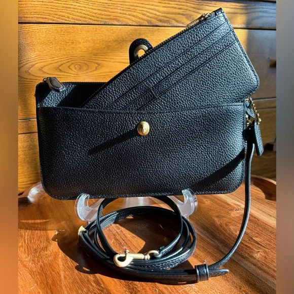 Coach Noa Pop Up Messenger Crossbody Black Leather C4816 - Picture 4 of 17